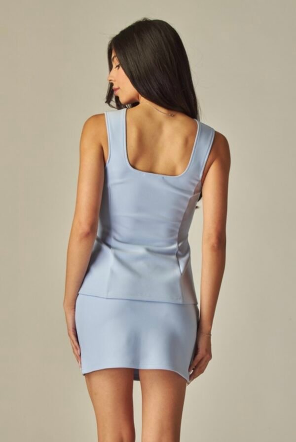 Scuba Button Up And Mini Skirt Set