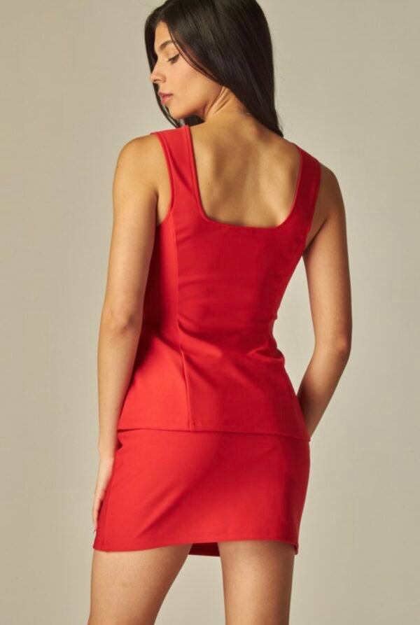 Scuba Button Up And Mini Skirt Set