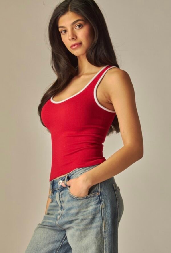 Seamless Contrast Binding Tank Top