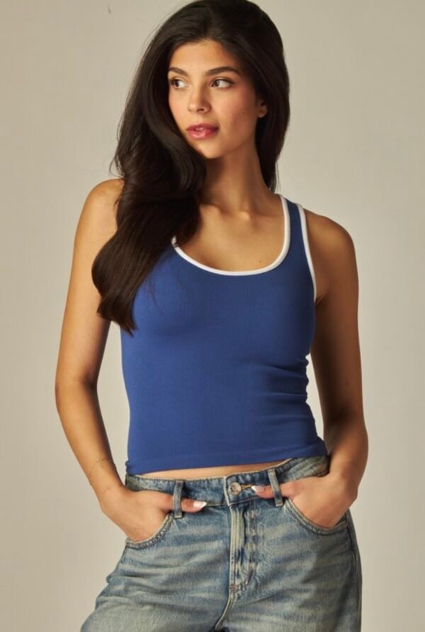 Seamless Contrast Binding Tank Top