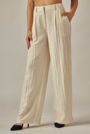 Linen High-Waisted Wide-leg Pants