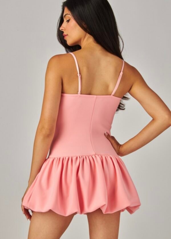 Sleeveless Ballon Skirt Mini Dress W Thin Straps