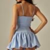 Sleeveless Ballon Skirt Mini Dress W Thin Straps