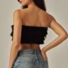Layered Ruffles Eyelet Bandeau Top
