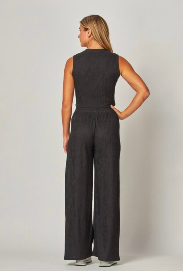 Plus Crinkle Textured Cropped Top Lounge wear Set