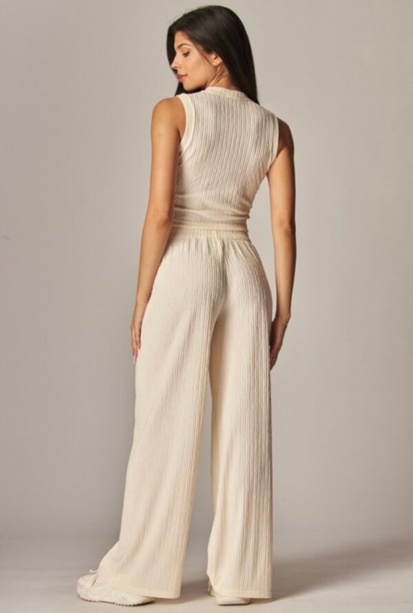 Plus Crinkle Textured Cropped Top Lounge wear Set