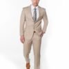 Beige 2 Pieces Slim Regular Suit