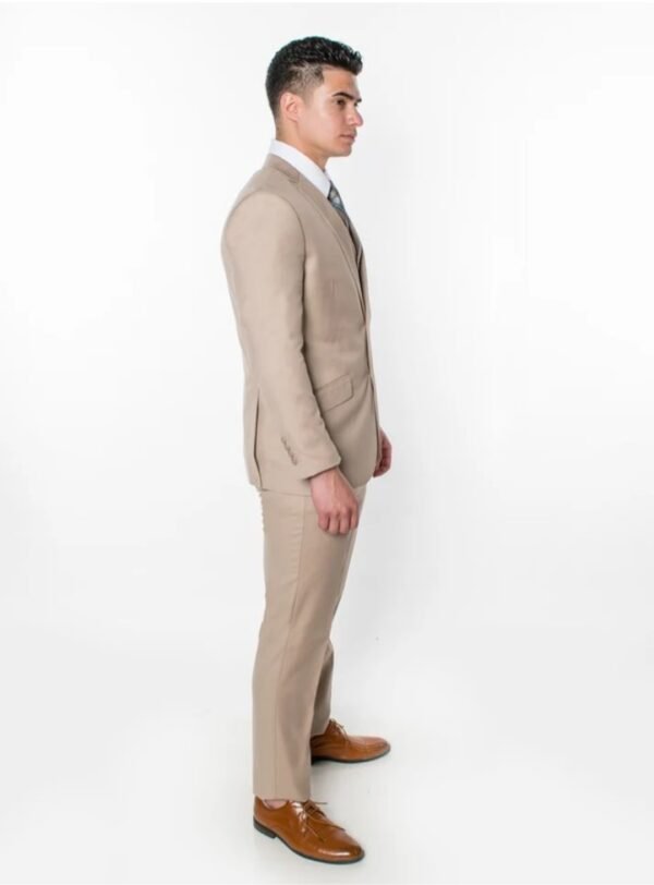 Beige 2 Pieces Slim Regular Suit