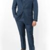 Navy Checker 3 Pieces Slim Regular Size Suit