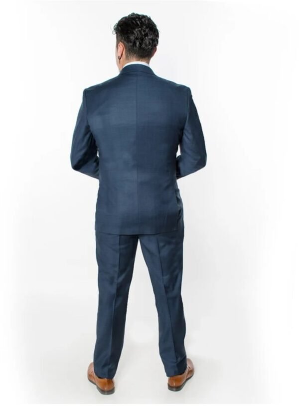 Navy Checker 3 Pieces Slim Regular Size Suit