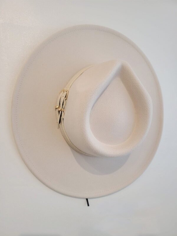 Vegan Felt Double Faux Leather Belt Hat