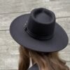 Vegan Felt Double Faux Leather Belt Hat