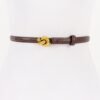 Metal Buckle Faux Leather Belt