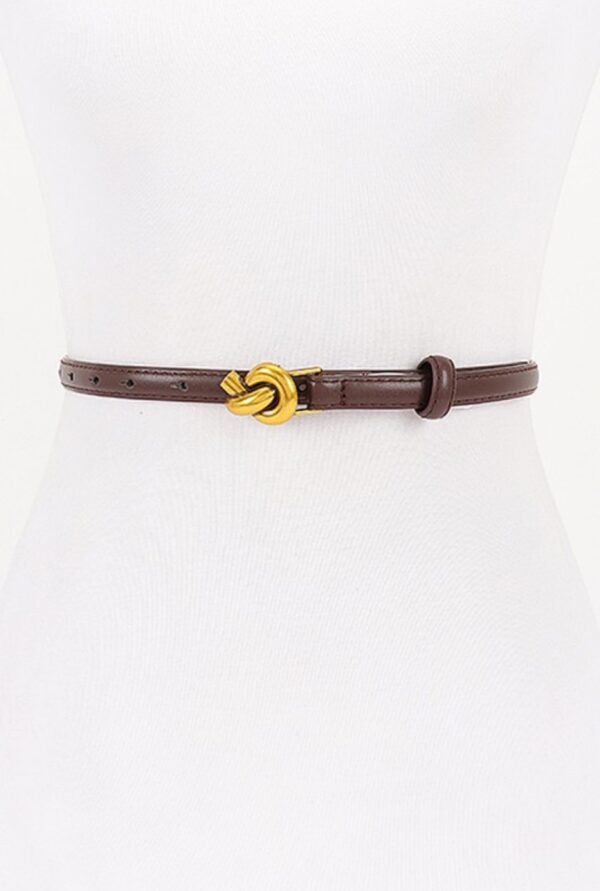Metal Buckle Faux Leather Belt