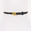 Metal Buckle Faux Leather Belt