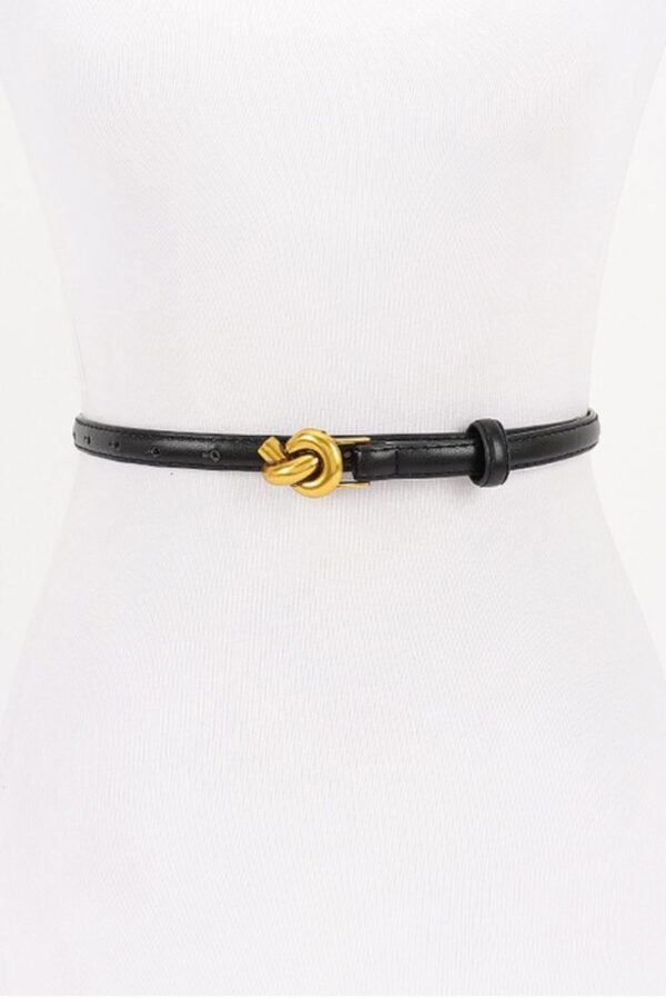 Metal Buckle Faux Leather Belt