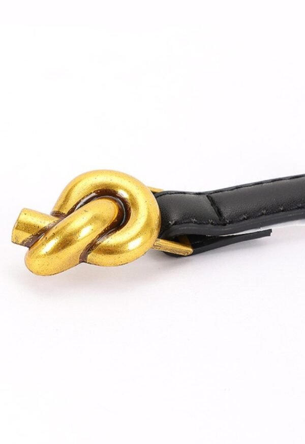 Metal Buckle Faux Leather Belt