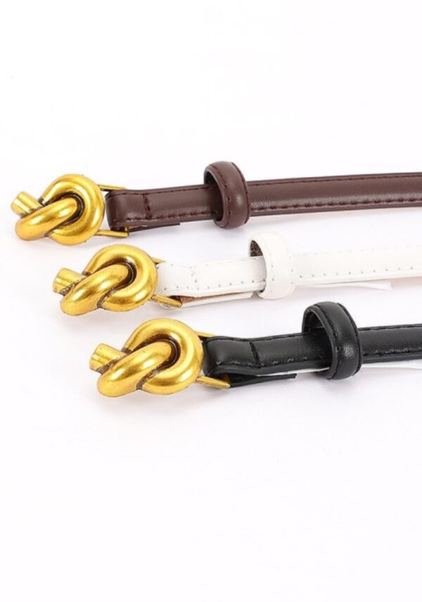 Metal Buckle Faux Leather Belt