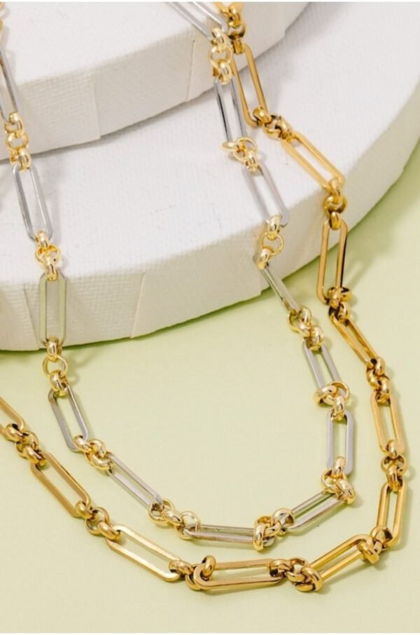 Stainless Steel Dainty Oval Chain Link Necklace