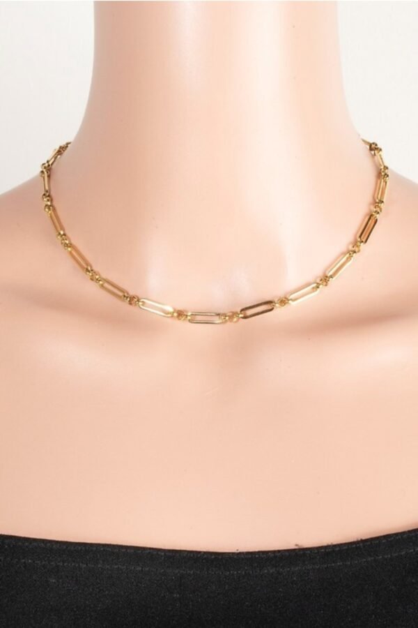 Stainless Steel Dainty Oval Chain Link Necklace