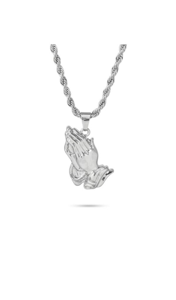 Medium Silver Praying Hand Pendant
