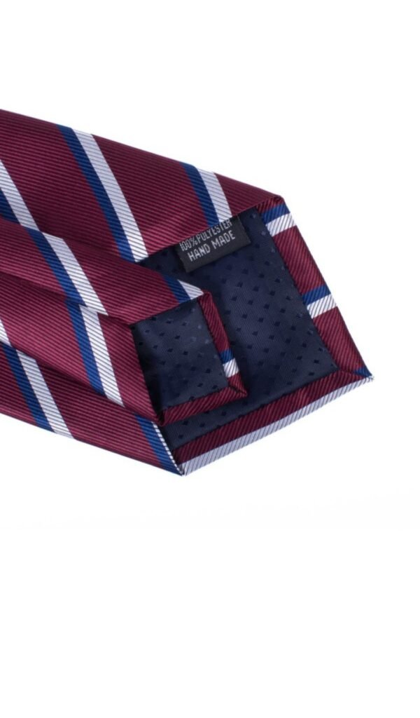 Men's Burgundy Striped Zipper Tie