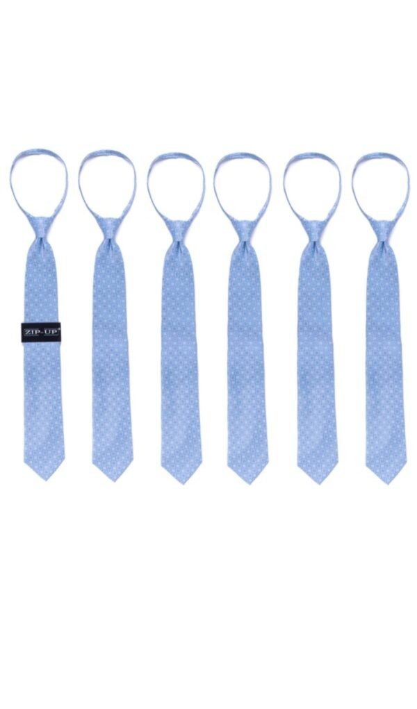 Men's Blue Geometric Zipper Tie