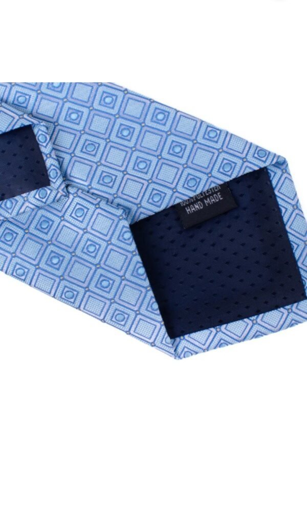 Men's Blue Geometric Zipper Tie