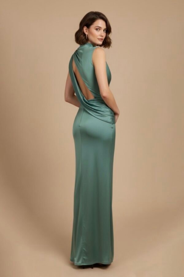 Screenshot Spring Asymmetrical Back Detail Drape Maxi Dress