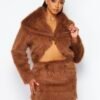 Faux Fur Cropped Jacket With Mini Skirts