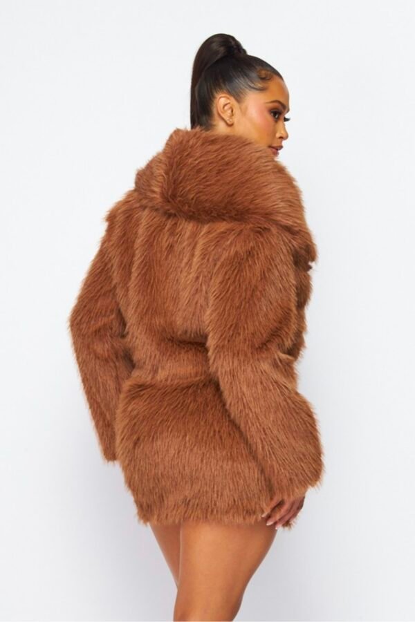 Faux Fur Cropped Jacket With Mini Skirts