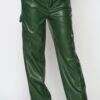 Screenshot Faux Leather PU Cargo Pants