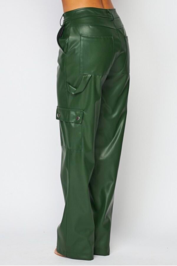 Screenshot Faux Leather PU Cargo Pants