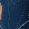 Screenshot Strapless Frayed Seam Deconstructed Denim Set