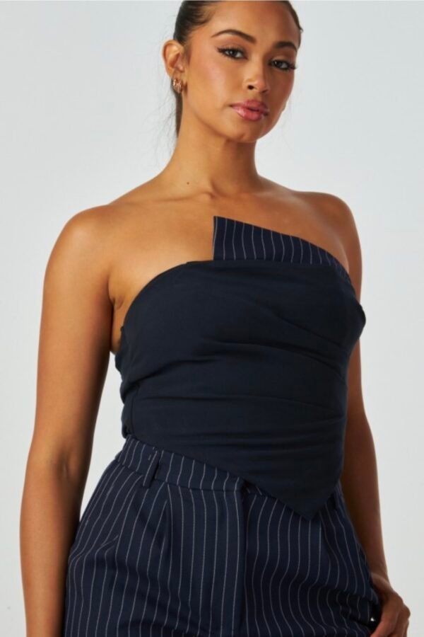 Pinstrioe Straple Top & Wide Leg Pant Set