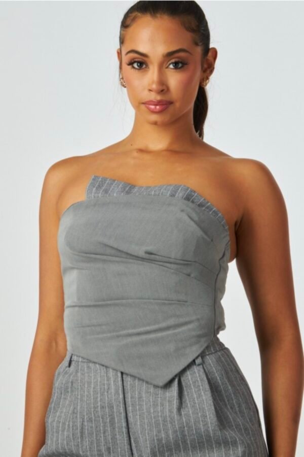 Pinstrioe Straple Top & Wide Leg Pant Set