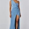 Celeste One-Shoulder Slinky Jersey Gown