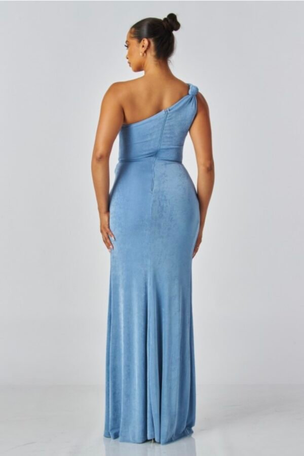 Celeste One-Shoulder Slinky Jersey Gown