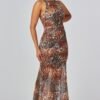 Screenshot Wild Instinct Leopard Printed Lace-Up Maxi Dress