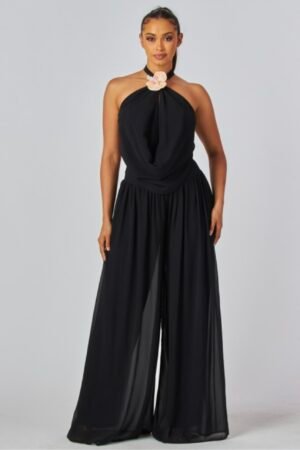 Orchid Flower Halter Top And Pant Set