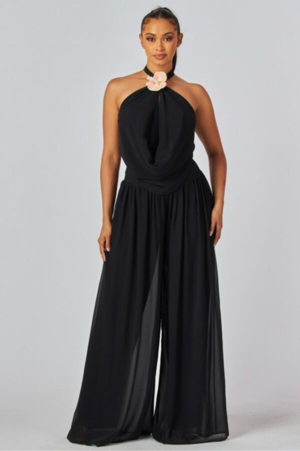 Orchid Flower Halter Top And Pant Set