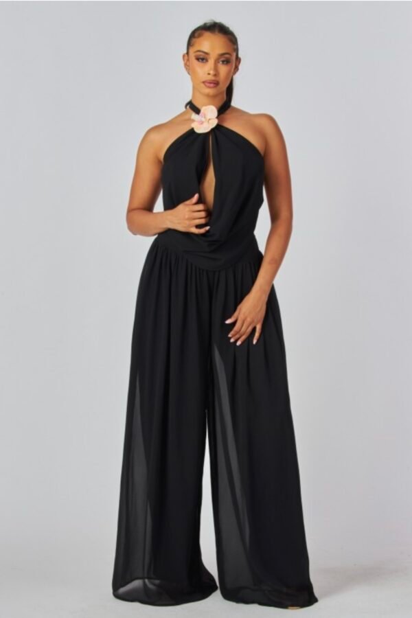 Orchid Flower Halter Top And Pant Set