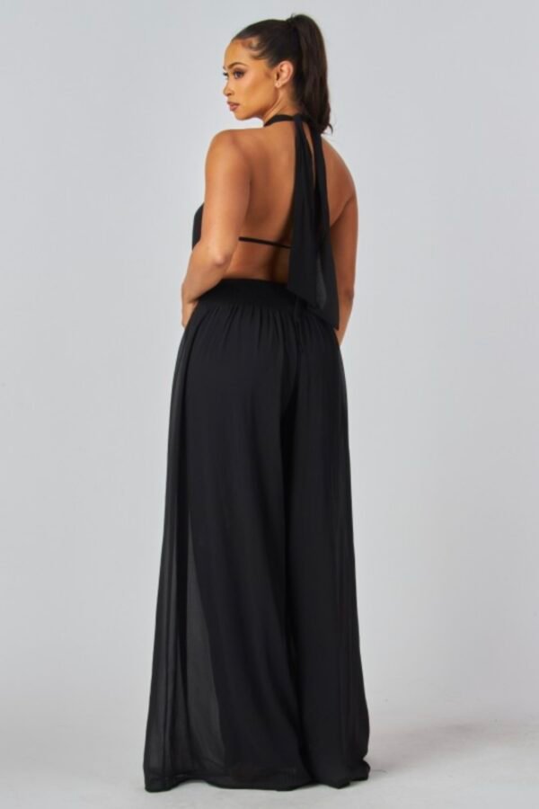 Orchid Flower Halter Top And Pant Set