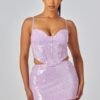 Sweetheart Structured Corset Top And Skirt Set
