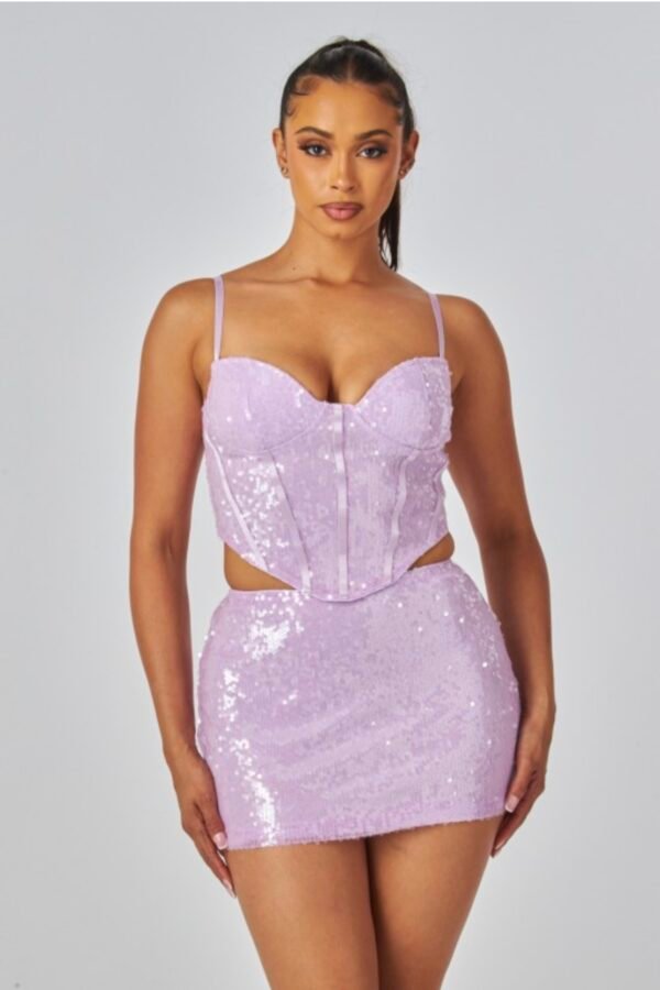 Sweetheart Structured Corset Top And Skirt Set
