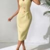 Timeless Elegance Tailor Halter Midi Dress