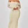 Golden Hour Off-Shoulder Texture Knit Gown