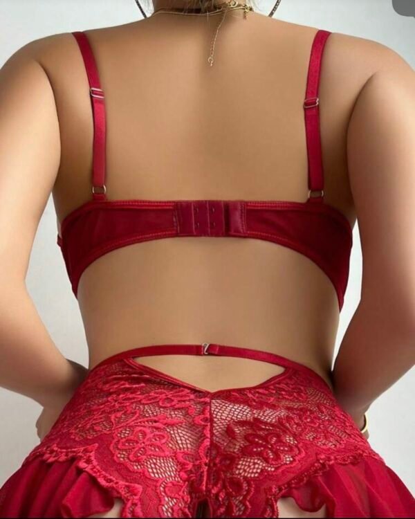 Screenshot Garnet Floral Embroidery Body & Matching Hosiery Set